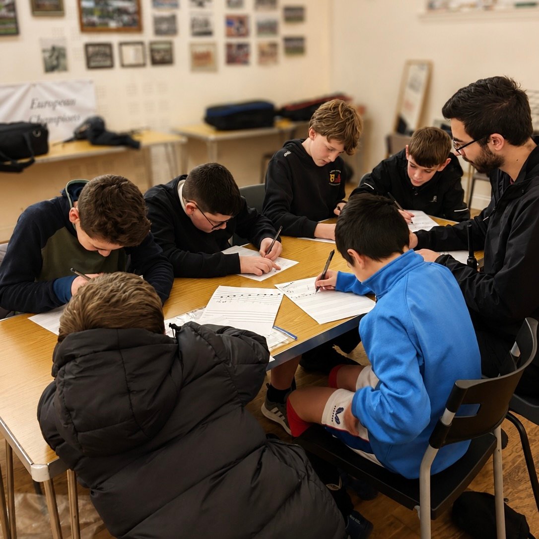 Chanter players writing out music